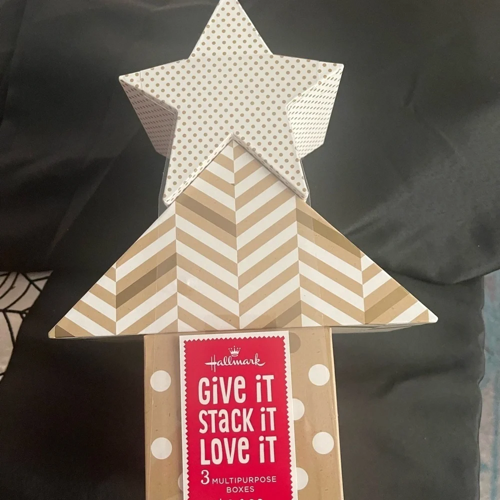 Hallmark Gold and White Multipurpose Gift Boxes, 3 boxes, NWT